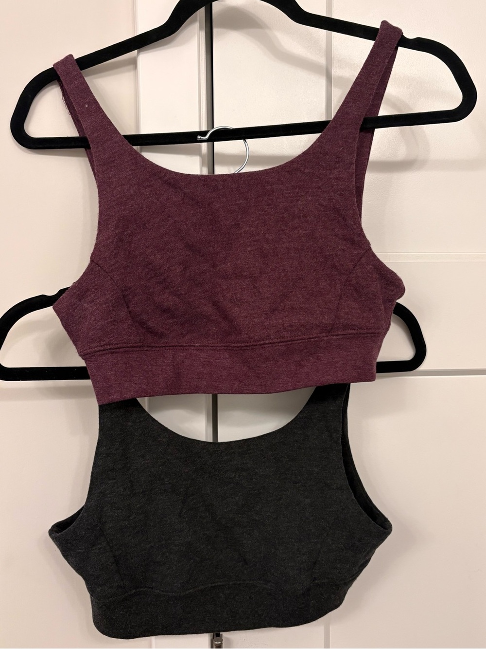 Purple & Charcoal Sports Bralettes Duo